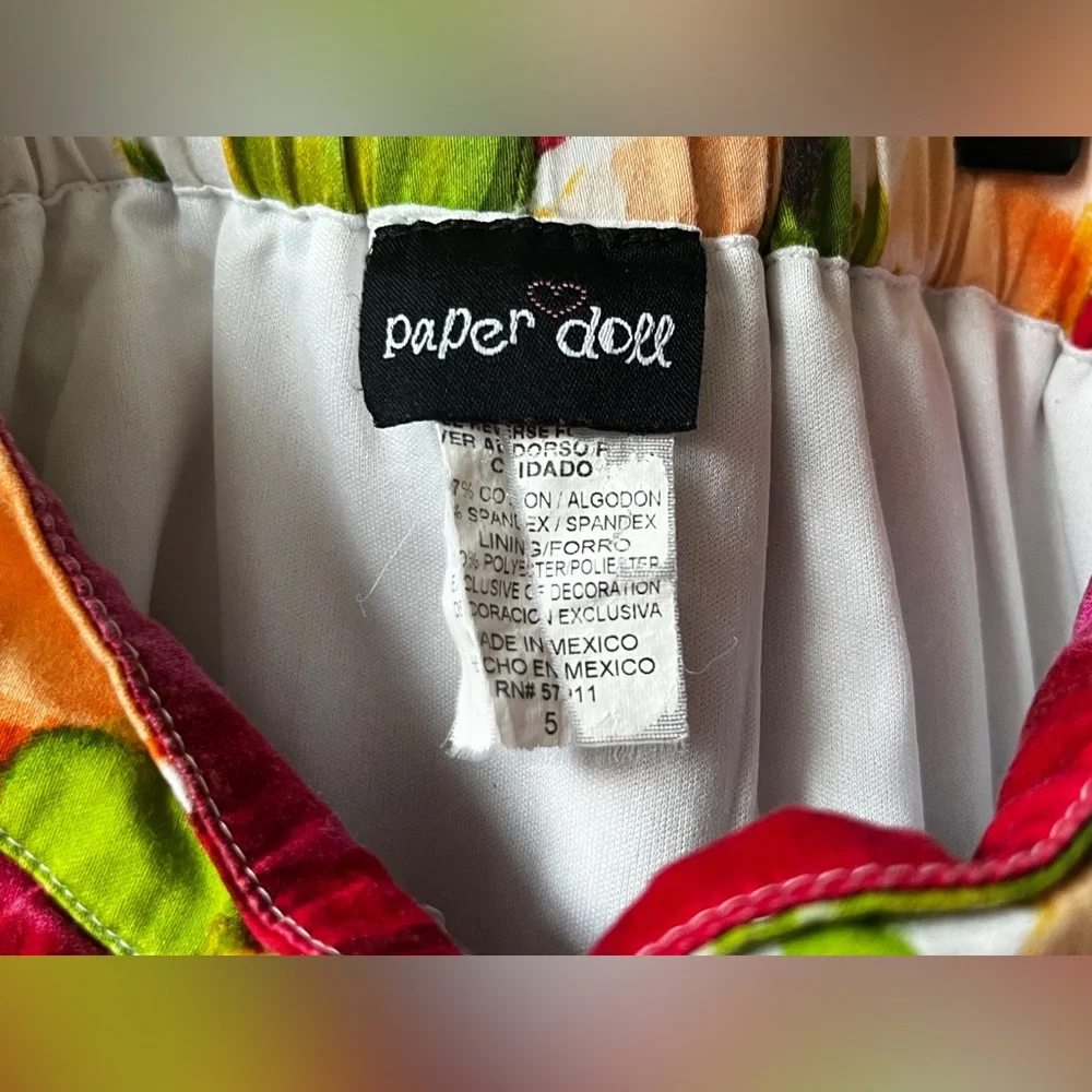 Paper Doll Colorful Floral Girls Skirt with ruffle